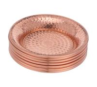 OFFSCH Cuencos para Servir Curry de Metal Martillado 7 Piezas Tamaño 10 Tazones para Sopa y Arroz Vajilla India para Cocina Casera y Entretenimiento Aptos para Lavavajillas y Uso