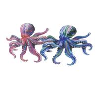 OFFSCH Decoración de Pared Paquete de 2 Piezas de Pulpo de Metal para Exteriores Colgantes de Hierro Delicados y Creativos e Interiores para Cocina y Decoración de Cercas