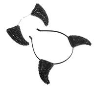 OFFSCH Diadema de Cuernos de Demonio Negra Gemas de Imitación y Horquillas Negras para Cosplay Fiesta Temática y Halloween Accesorios Brillantes para Disfraz de Carnaval