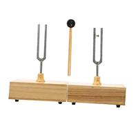 OFFSCH Diapasón Resonante Metálico con Base de Madera de Diapasones para Experimentos Acústicos Físicos Clase de Ciencia
