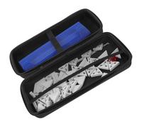 OFFSCH Dominó Triangular Portátil para Familia con Fichas de Plástico Duradero Accesorios Completos con Estuche Bolsa de Cordón y Dados para Viajes Fiestas y Reuniones Estratégicas