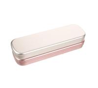 OFFSCH Estuche Metálico para Bolígrafos Doble 2 Piezas Niños y Adultos Plata y Morado Compacto Tapa para Escuela Oficina Obsequio Navidad Organizador Portátil