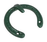 OFFSCH Gancho de Pared Decorativo de Metal Forma de Herradura Verde, Estilo Industrial Vintage, Gancho de Hierro Fundido Resistente para Abrigos, Toallas y Utensilios de Cocina,