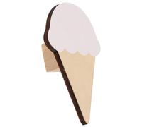 OFFSCH Ganchos de Pared Adhesivos Decorativos de Madera de Tilo Blanco para Dormitorio Infantil Diseño de Helado, Perchas Multi-funcionales