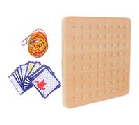 OFFSCH Geoplano de Madera Clavijas Grande 64 Uñas Coloridas Juego Educativo para Aprender Formas Geométricas y Matemáticas Preescolar Primaria