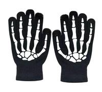 OFFSCH Guantes Luminosos para Ciclismo Nocturno Guantes Cálidos de Dedos Completos de Fibra Acrílica Talla Única Diseño Esqueleto Fluorescente para Halloween y Fiestas al Aire Libre