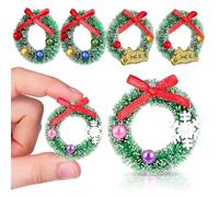 OFFSCH Guirnalda Navideña en Miniatura de 6 Piezas Colgantes para Decoración de Casa de Muñecas Adornos Pequeños Navideños Artificiales en Varios Tamaños 3 4 y 5 Adecuado para