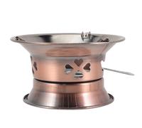 OFFSCH Hornillo de Alcohol Portátil de Acero Inoxidable Soporte Resistente al Desgaste para Camping y Uso al Aire Libre Quemador de Alcohol Metálico Vintage Color Cobre