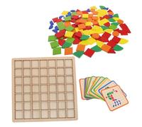 OFFSCH Juguetes Montessori De Madera Patrones Geométricos Bloques De Tangram para Actividades De Aprendizaje Aula Juguetes Educativos para Pequeños