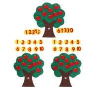 OFFSCH Juguetes Montessori de Matemáticas para Preescolar, Set de 3 Árboles de Fieltro Números, Material Didáctico de Conteo y Resta, para Educación Temprana y Actividades Educativas