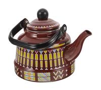 OFFSCH Kettle de Esmalte con Geométrico Resistente al Calor Tetera para Hogar de Hervidor para Estufa Rápido y Duradero Tetera Vintage Antioxidante para Té