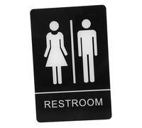OFFSCH Letrero de Baño Unisex Braille Señalización Aseos y Instalación Puerta o Pared y Rústico Material de Limpiar