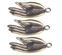 OFFSCH Llavero Colgante Mano de Buda de Latón Vintage, Juego de 3 Piezas, Accesorio Creativo para Manualidades y Decoración Artesanal