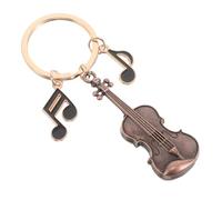 OFFSCH Llavero Dije de Violín Retro de Aleación de Zinc, Colgante Musical Negro y Cobre Rojo, Mini Llavero para Bolso, Coche y Regalos para Amantes Música