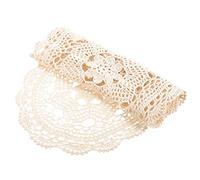 OFFSCH Mantel De Crochet Decorativo De Algodón para Mesa 30x60cm Rústico Beige Antimanchas Decoración De Hogar Uso Diario y Fiestas