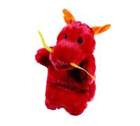 OFFSCH Marioneta De Mano Dragón Chino para Niños, Peluche Rojo 27 Cm, Muñeca Suave para Narración De Cuentos y Juegos De rol Educativos, Accesorio Infantil Interactivo