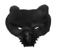 OFFSCH Máscara de Carnaval Oso Negra de PU Ajustable para Fiesta de Disfraces y Cosplay Accesorio de Mascarada para Adultos y Decoración para Carnaval y Halloween