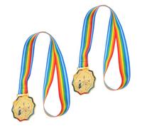 OFFSCH Medallas de Oro para Competiciones Deportivas 2 Unidades, Medallas de Metal con Cinta Resistente, Premio para Maratones y Eventos de Atletismo, Recuerdo para Corredores
