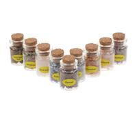 OFFSCH Mini Botellas de Cristal Botella Pequeña Piedras Preciosas Juego de 9 Piedras de Cristal para Decoración Espiritual y Obsequio para Café y Hogar