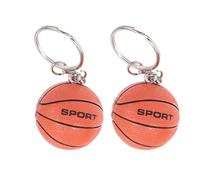 OFFSCH Mini Llavero Adorno de Llavero de Baloncesto 2Pcs PU Aleación Naranja para Decoración de Bolsa y Fiestas