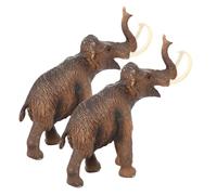 OFFSCH Modelo de Mamut Prehistórico 2 Piezas de PVC Realista, Juguete de Animales Salvajes para Manualidades y Decoración Infantil, Figura Simulación Vida Silvestre Educativa