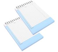OFFSCH Paquete 2 Agendas de Trabajo sin Fecha 21X14 CM Cuaderno de Espiral Superior Color Azul Claro con Hojas Desprendibles Libreta de Notas de Listas de Tareas Semanal Diaria para