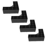 OFFSCH Patas Sofá de Plástico Negras en Forma de L Soporte Ligero Que CREA Espacio para Muebles, Elevadores de Cama y Sofá Pack de 4 Unidades