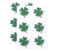 OFFSCH Pegatinas Decorativas de Trébol de Cuatro Hojas Verdes Día de San Patricio, 24 Piezas de Pvc para Decoración Festiva en Fiestas y Actividades Grupales
