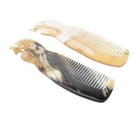 OFFSCH Peine Masajeador de Cuerno en Forma de Fénix para Masaje de Hombros y Cuello, Pack de 2 Piezas, Material Natural, Exfoliante Capilar, Estilo Retro Color Aleatorio Varios estilos