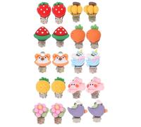 OFFSCH Pendientes de Clip Cómodos y Ligeros para Niña 10 Pares Diseño de Flores Material Plástico y Aleación, Accesorios Perfectos Vida Diaria