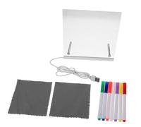 OFFSCH Pizarra Luminosa LED con Marcadores de Colores Tablero Transparente para Escritura y Dibujo Reutilizable con Soporte Pizarra Plástica Seca para Portátil y