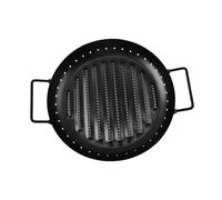 OFFSCH Placa de Barbacoa Redonda Antiadherente con Orificios para Asar Carne Uniformemente Bandeja de Acero Inoxidable Ligera y Resistente para Reuniones Familiares y Uso Doméstico