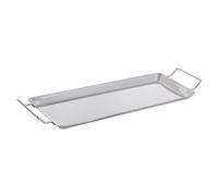 OFFSCH Plancha de Acero Inoxidable para Parrilla Barbacoa Bandeja Multifunción para Asar Pescado y Carne Ligera y Compatible con Cocina de Inducción Gas y Fuego Abierto para Reuniones