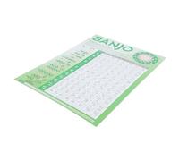 OFFSCH Póster de Acordes para Banjo en Papel Plastificado Verde, Adecuado para Principiantes, Se Puede Fijar en Pared o Atril para Facilitar el Aprendizaje
