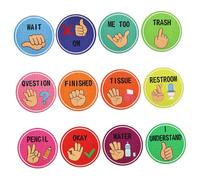 OFFSCH Pósters de Manuales para Aula Visuales Boho para Comunicación No Verbal Kindergarten Material Duradero y Fácil de Limpiar para Decoración Escolar Inclusiva