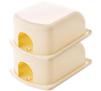 OFFSCH Protector de Enchufes 2 Piezas Color Beige, Material Abs Resistente y No se Deforma, Adecuado para Balcones y Lugares Interiores