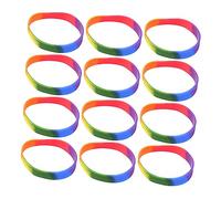OFFSCH Pulsera De Silicona Lgbt Colores Rainbow Para Orgullo, 12 Piezas, Material Suave, Cómoda y Ligera, Unisex, Adecuado Para Citas, Viajes y Uso Diario