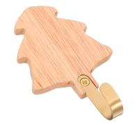 OFFSCH Rustic Walnut Wood Wall Hooks With Brass Finish Tree Branch Style Decorative Hangers For Entryway Clothes Hats Towels Purses Backpacks No Drill Easy Installation