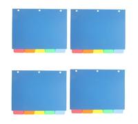 OFFSCH Separadores de Plástico para Carpetas de Anillas A4 Pestañas de Colores para Escribir 20 Piezas 4 Juegos de 5 Hojas Organizador de Índice para Oficina Escuela y Archivo