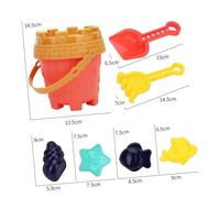 OFFSCH Set de Juguetes de Playa, 6 Piezas Cubo Mediano, Moldes para Excavación y Pala, Plástico Seguro, Colores Variados, Adecuado para Piscina, Jardín y Arena en Color Color Aleatorio