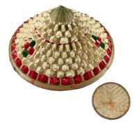 OFFSCH Sombrero Tejido para Estilo Chino de Bambú Ala Ancha, Textura Fina y Protección Lluvia para Uso en Exteriores y Actuaciones Infantiles