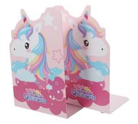 OFFSCH Soporte para Libros De Metal Ajustable Forma De Unicornio 3D, Sujetalibros Decorativo, Organizador para Niños y Hogar, Adecuado para Oficina y Sala De Estudio