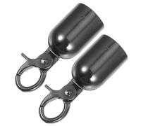 OFFSCH Tapas de Extremo de Cuerda para Catenarias de 28mm con Gancho de Cuerda para Barreras de Seguridad, Aleación de Zinc, Diseño Compacto y Elegante Negro para Hoteles y Aeropuertos