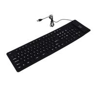 OFFSCH Teclado Enrollable USB de Silicona Negro de 109 Teclas | Bolsa, Estructura Simple, Resistente a Ácido y Álcali, a Aceite, Diseño Compacto para Viaje