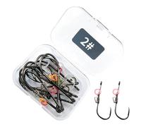 Offset Fishing Hook Metal Hook for Pesca | Metal -Bass -Angelhaken | Reutilizable Fisherman -Werkzeug tragbares Fischzubehör mit Aufbewahrungsbox für Laken, Flusse