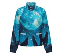 OFFSUM Chaqueta Polar Para Mujer - Animales Lunares Cárdigan Deportivo Resistente Al Viento Para Otoño E Invierno, Abrigo Informal Para Exteriores, Ropa De Moda Con Bolsillos 3Xl