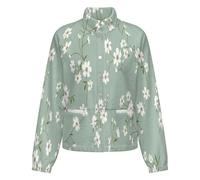 OFFSUM Chaqueta Polar Para Mujer - Flores De Dibujos Animadosabrigo De Talla Grande Para Otoño E Invierno, Tops, Cárdigan, Ropa De Calle De Moda Para Exteriores, Resistente Al Viento, Ropa De Sen