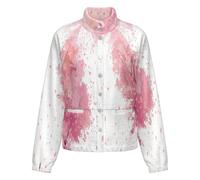 OFFSUM Chaqueta Polar Para Mujer - Flores Rosas Cárdigan Para Exteriores, Suave, Cálido, Informal, Para Otoño E Invierno, Tallas Grandes M