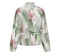 OFFSUM Chaqueta Polar Para Mujer - Flores Y Hojas Cárdigan Informal Para Exteriores Con Bolsillo, Abrigo Largo, Ropa De Calle De Otoño E Invierno, Ropa De Abrigo De Moda 4Xl