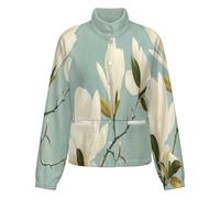 OFFSUM Chaqueta Polar Para Mujer - Hermosas Flores Cárdigan Deportivo Resistente Al Viento Para Otoño E Invierno, Abrigo Informal Para Exteriores, Ropa De Moda Con Bolsillos Xl